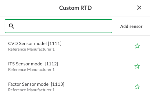 Custom sensor list