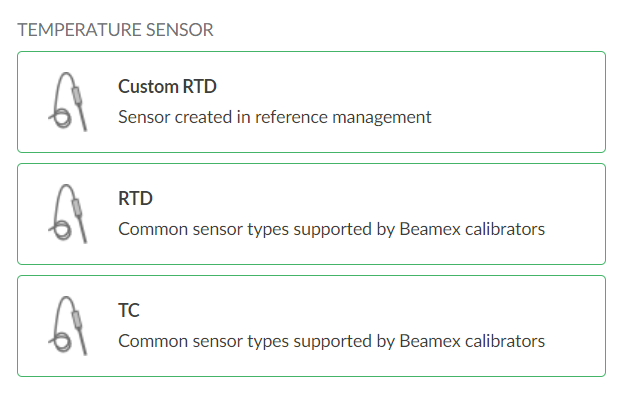 Sensor type dialogue