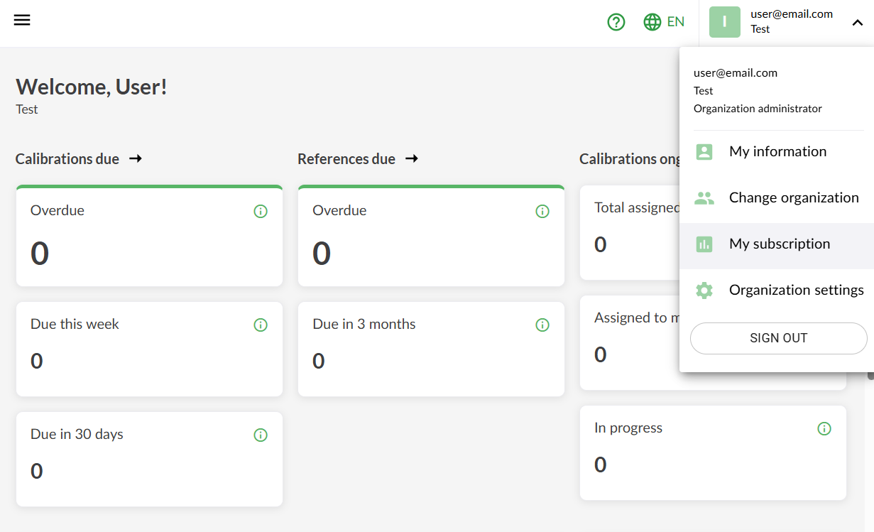 Manage subscription
