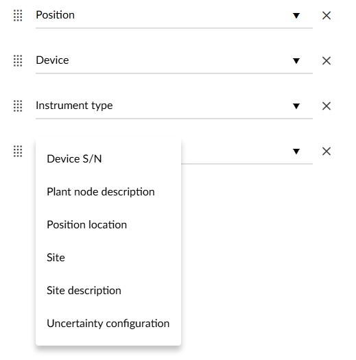 Column configurator few columns visible