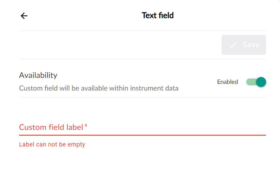 Edit custom text field
